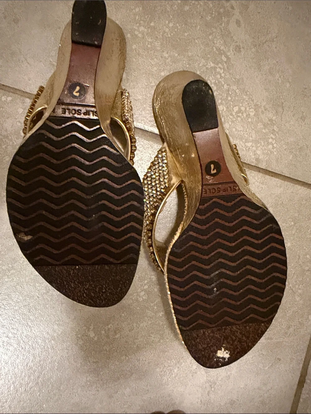 Gold Jeweled Women’s Thong Sandals